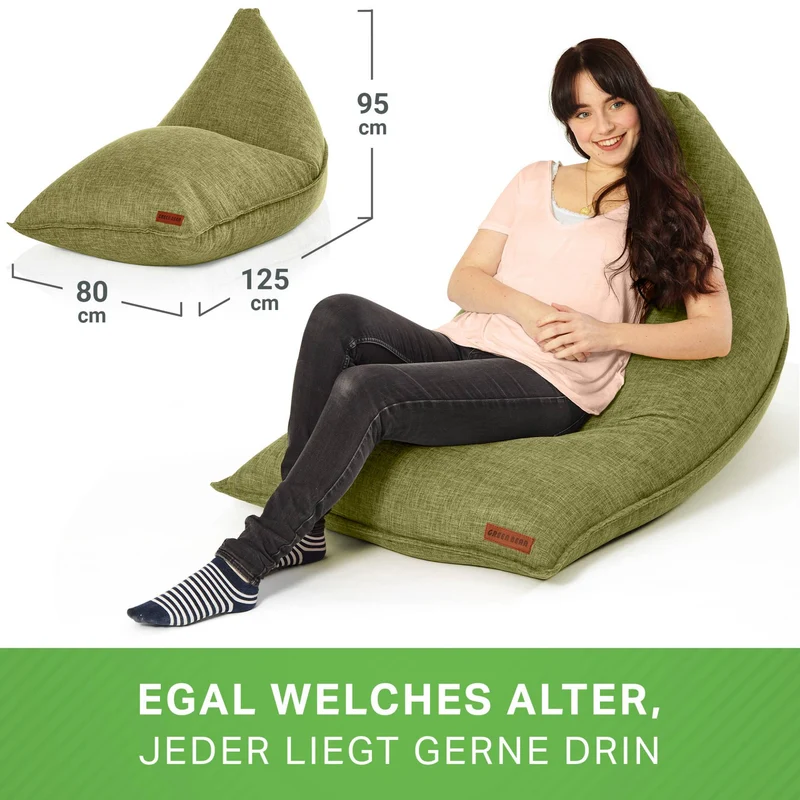 Triangel Sitzsack in Leinen-Optik