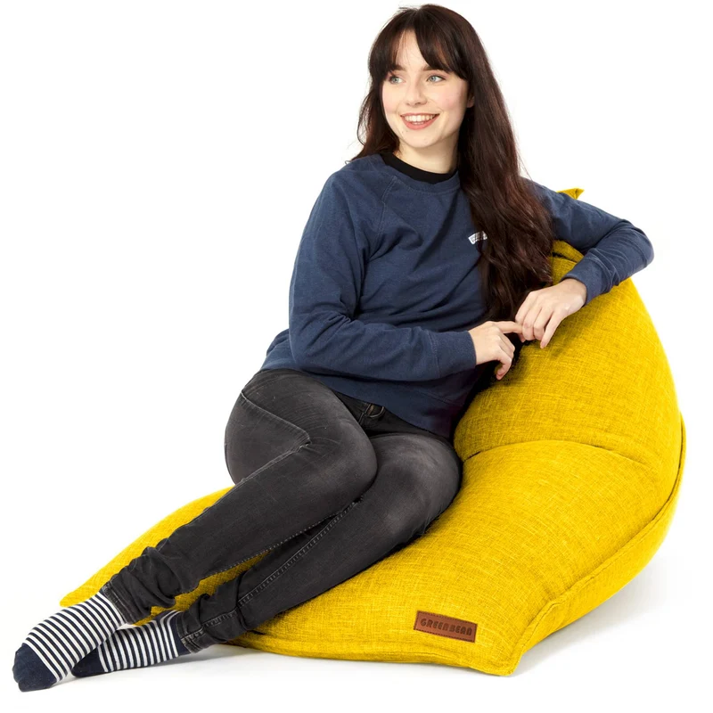 Triangel Sitzsack in Leinen-Optik