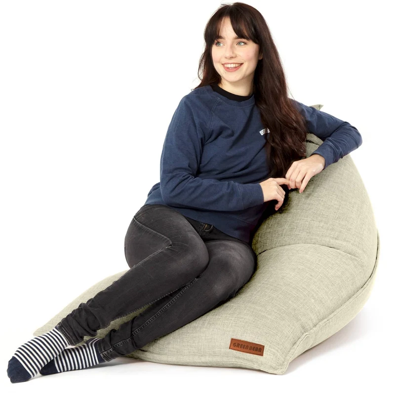 Triangel Sitzsack in Leinen-Optik