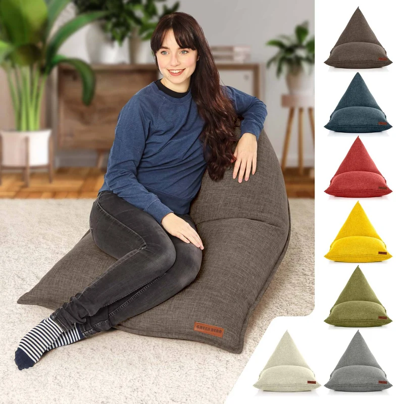 Triangel Sitzsack in Leinen-Optik