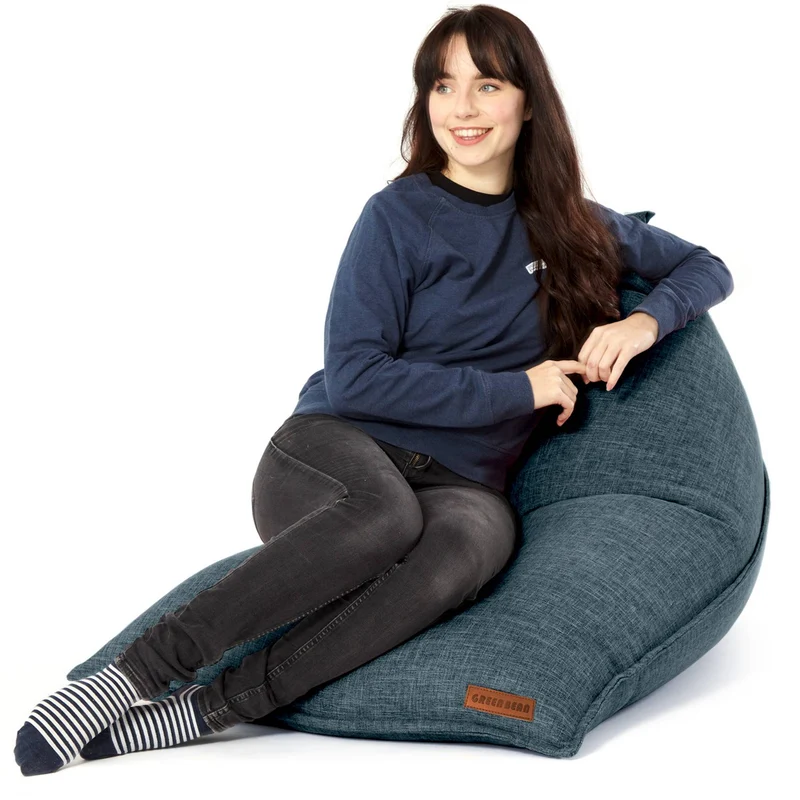 Triangel Sitzsack in Leinen-Optik