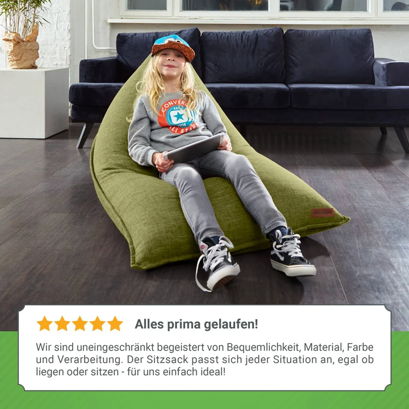 Triangel Sitzsack in Leinen-Optik
