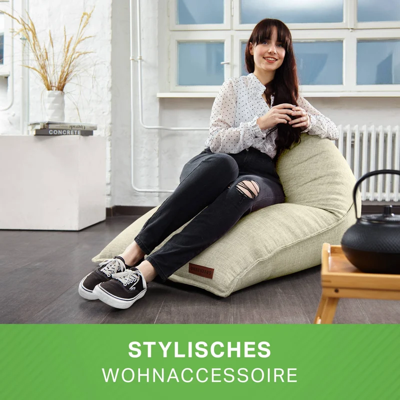 Triangel Sitzsack in Leinen-Optik