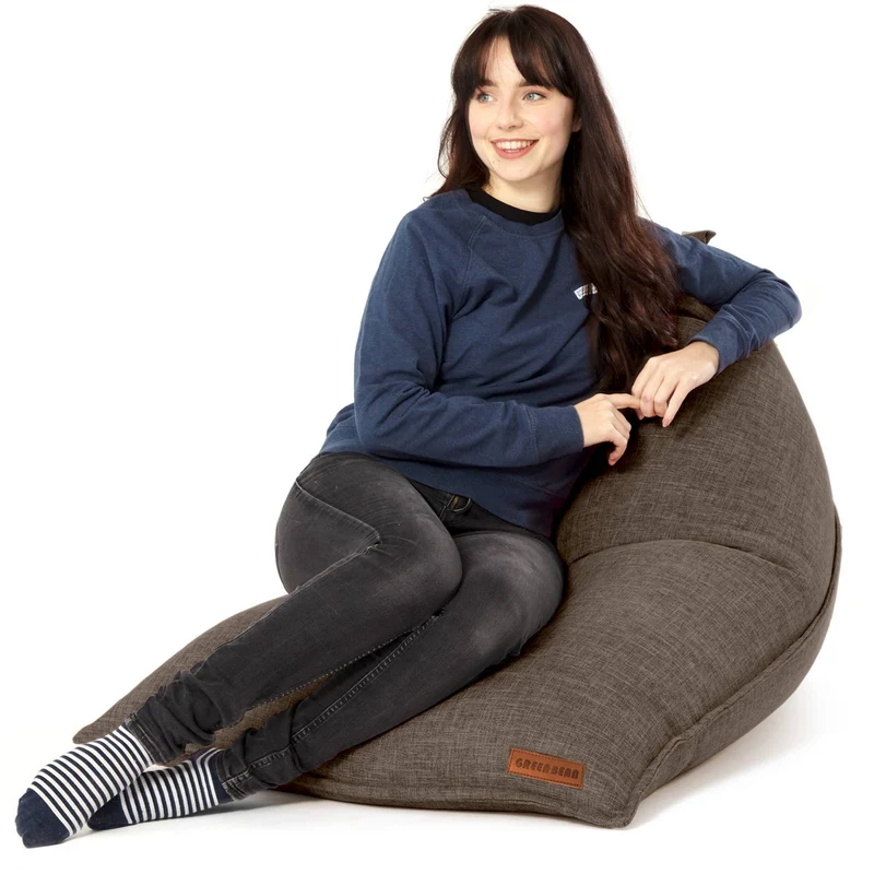 Triangel Sitzsack in Leinen-Optik