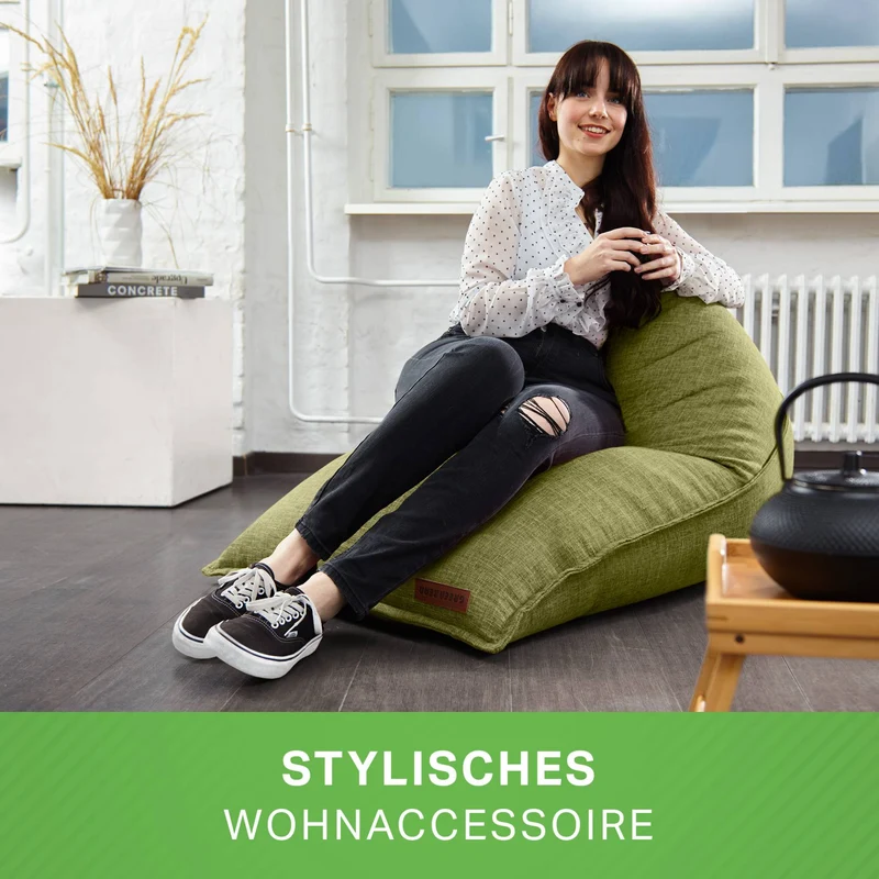 Triangel Sitzsack in Leinen-Optik