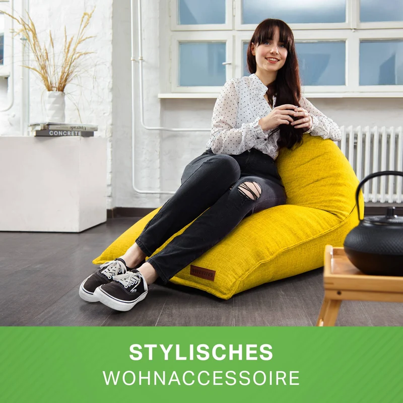 Triangel Sitzsack in Leinen-Optik
