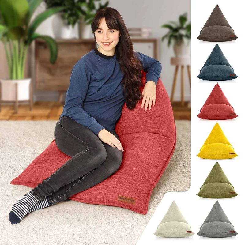 Triangel Sitzsack in Leinen-Optik