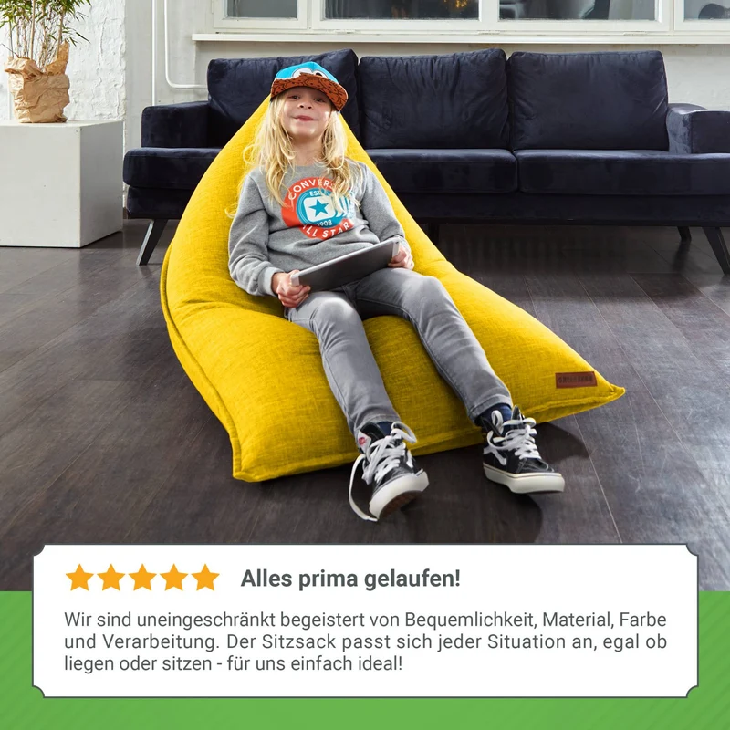 Triangel Sitzsack in Leinen-Optik