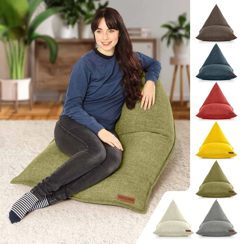 Triangel Sitzsack in Leinen-Optik
