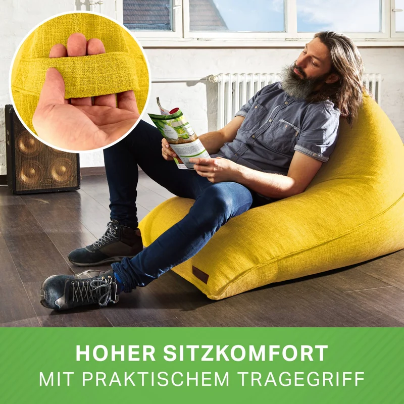 Triangel Sitzsack in Leinen-Optik