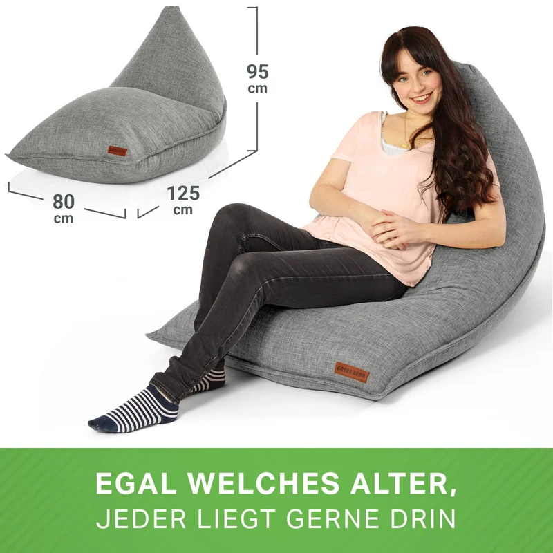 Triangel Sitzsack in Leinen-Optik