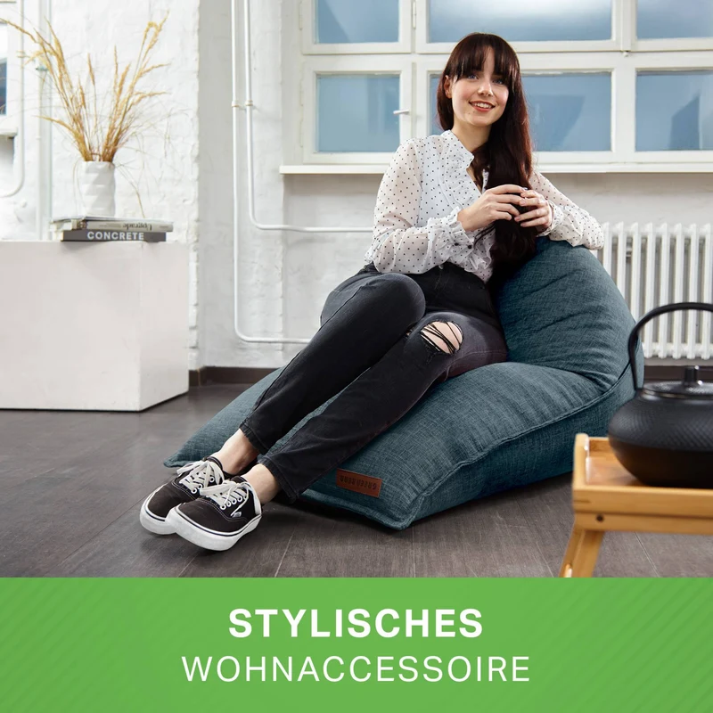 Triangel Sitzsack in Leinen-Optik