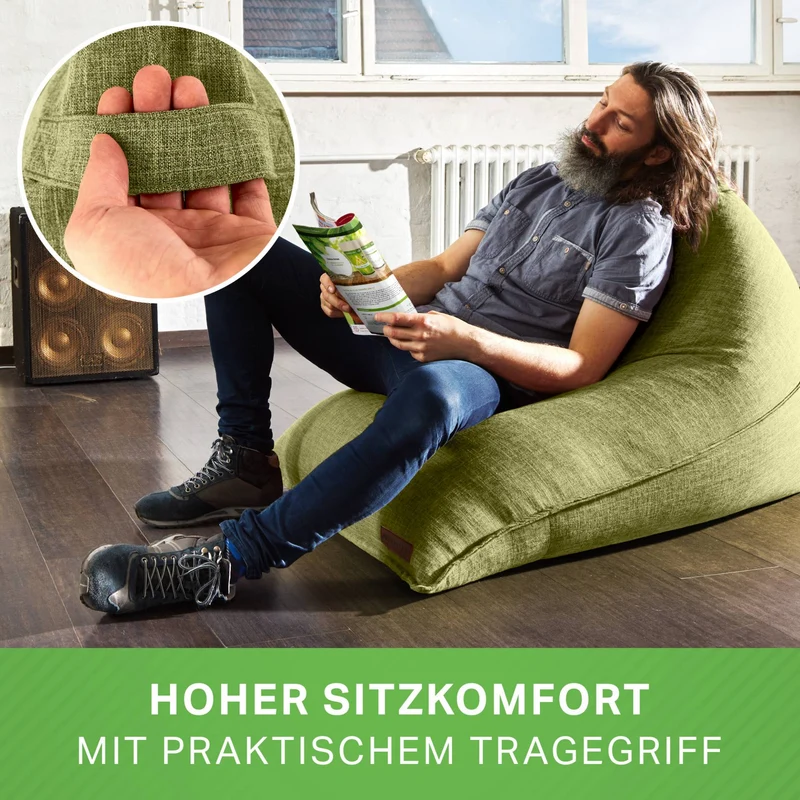 Triangel Sitzsack in Leinen-Optik