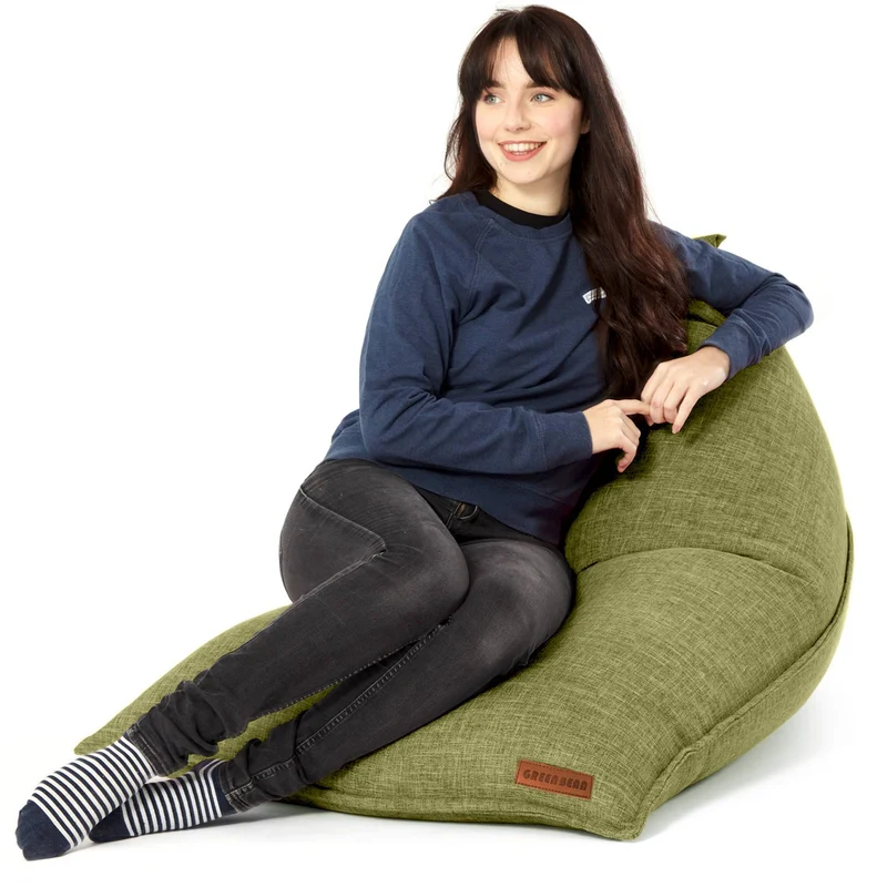 Triangel Sitzsack in Leinen-Optik