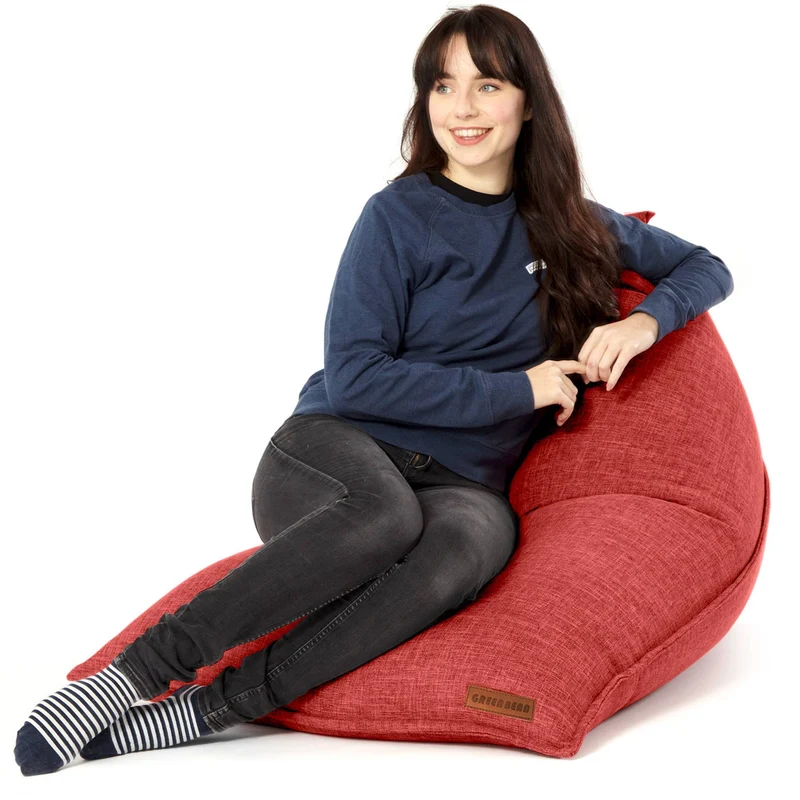 Triangel Sitzsack in Leinen-Optik