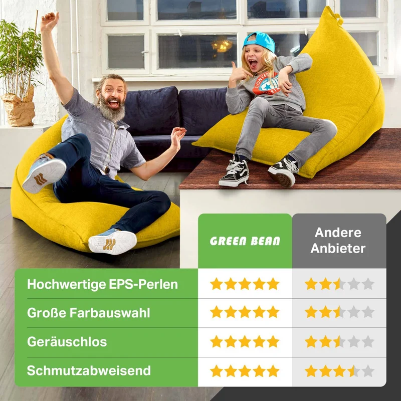 Triangel Sitzsack in Leinen-Optik