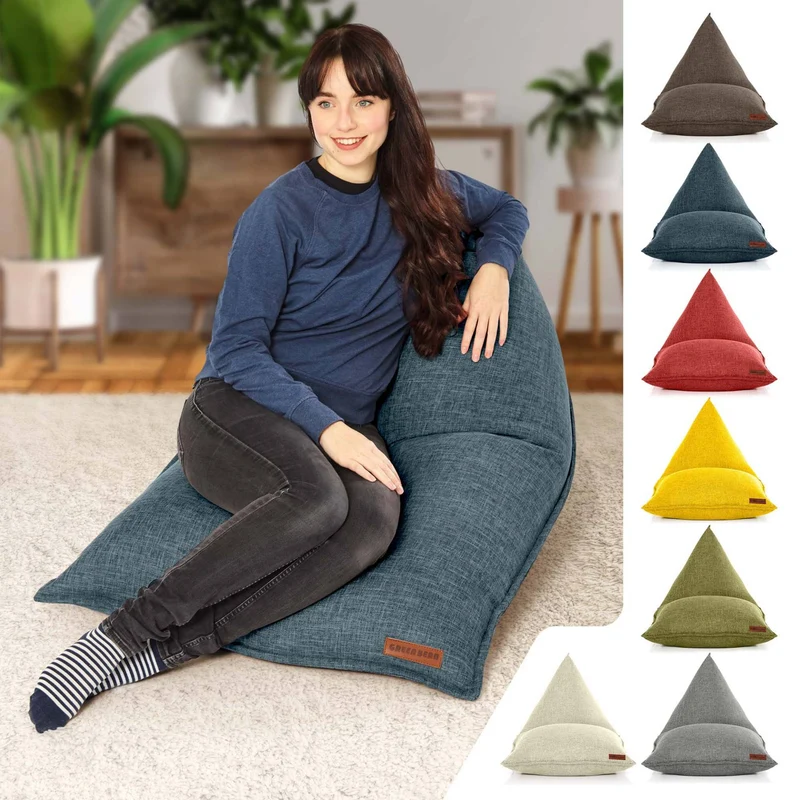 Triangel Sitzsack in Leinen-Optik