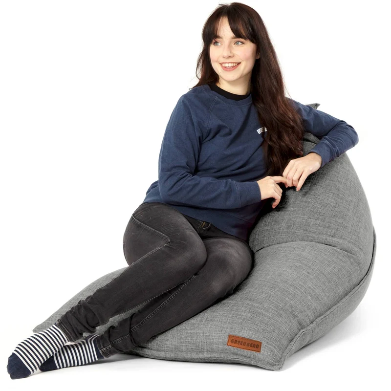 Triangel Sitzsack in Leinen-Optik