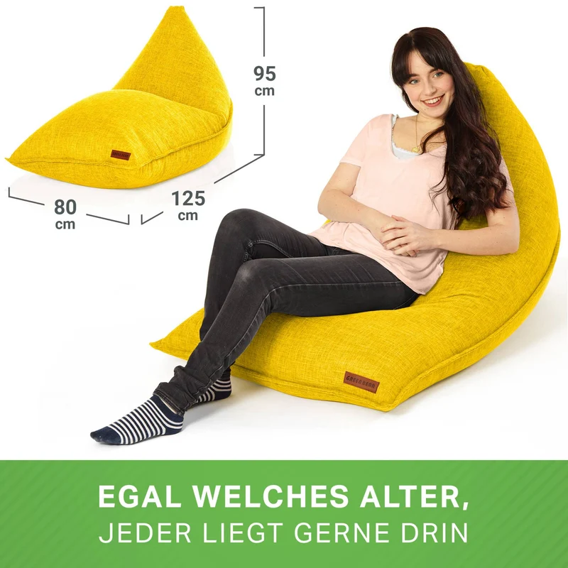 Triangel Sitzsack in Leinen-Optik