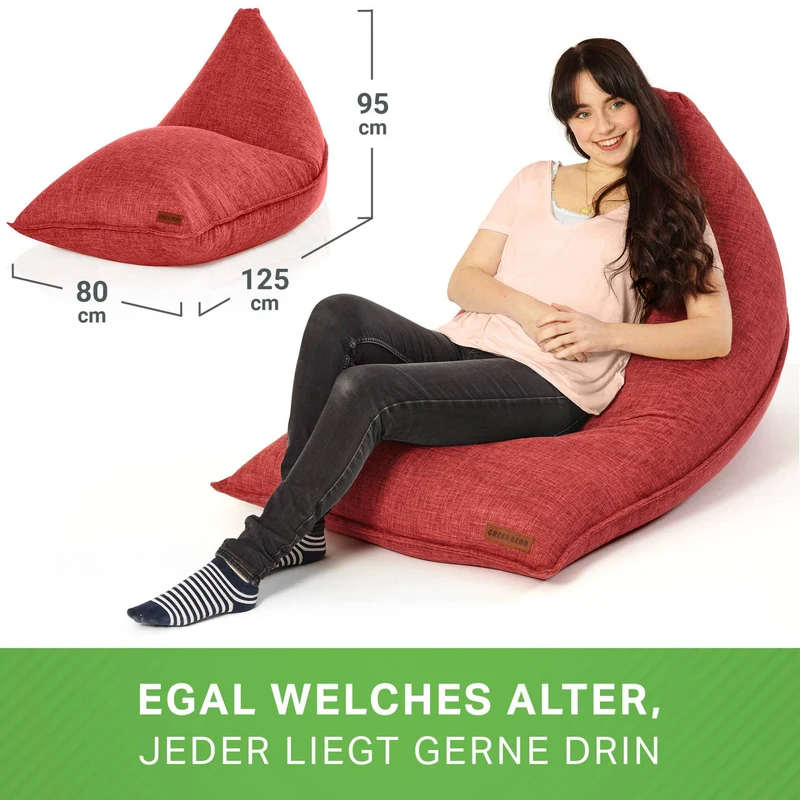 Triangel Sitzsack in Leinen-Optik