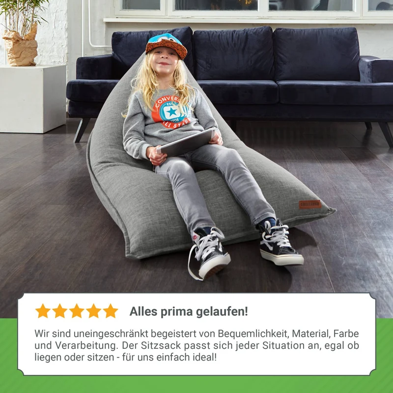 Triangel Sitzsack in Leinen-Optik