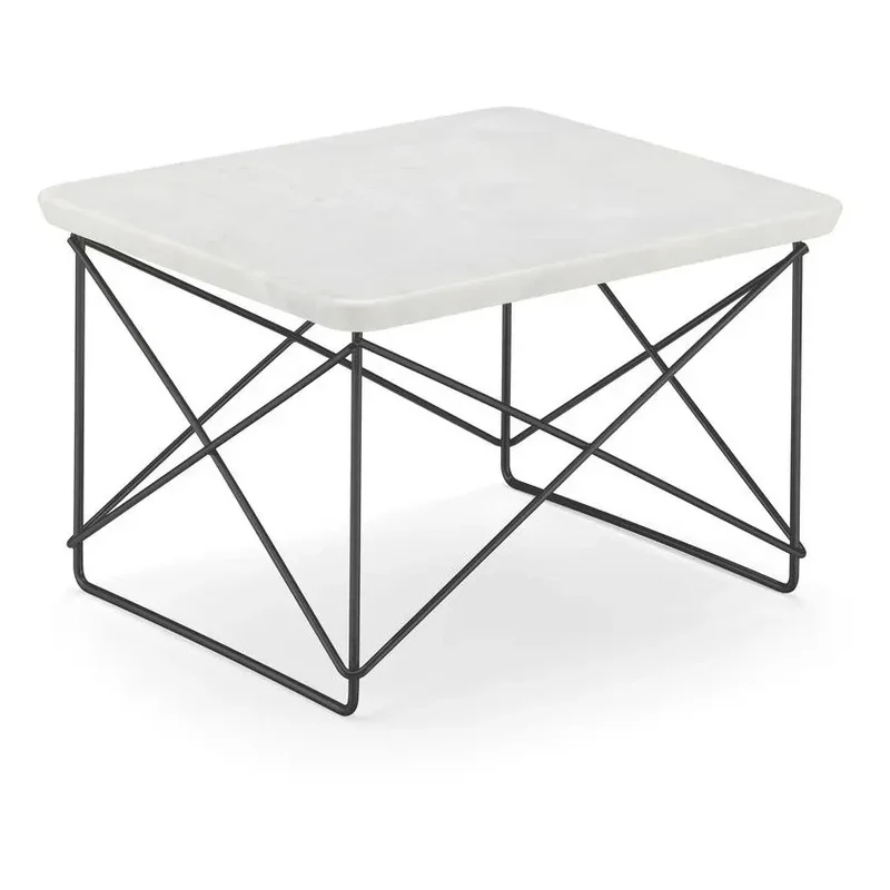 Vitra - Charles & Ray Eames imzalı Epoksi Yan Sehpa LTR | Beyaz Mermer