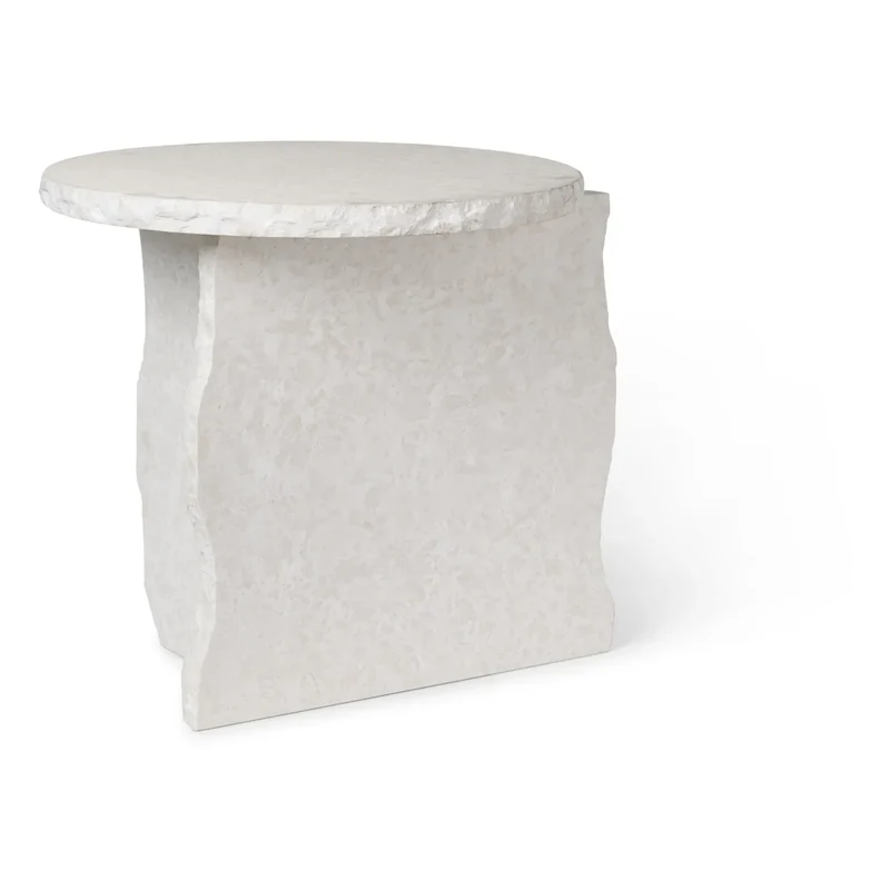 Ferm Living - Mineral Bianco Curia Mermer Yan Sehpa | Beyaz