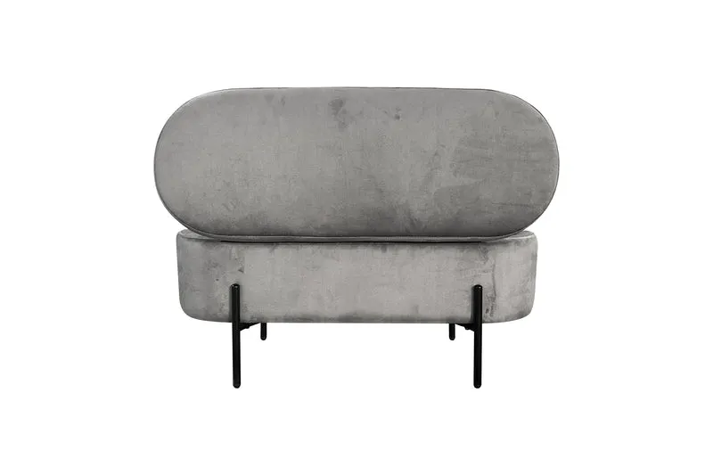 Bank NOVA / Samt dunkelgrün, grau oder schwarz / Metall schwarz pulverbeschichtet / Polsterbank mit Stauraum / B 95, H 42, T 37,5 cm