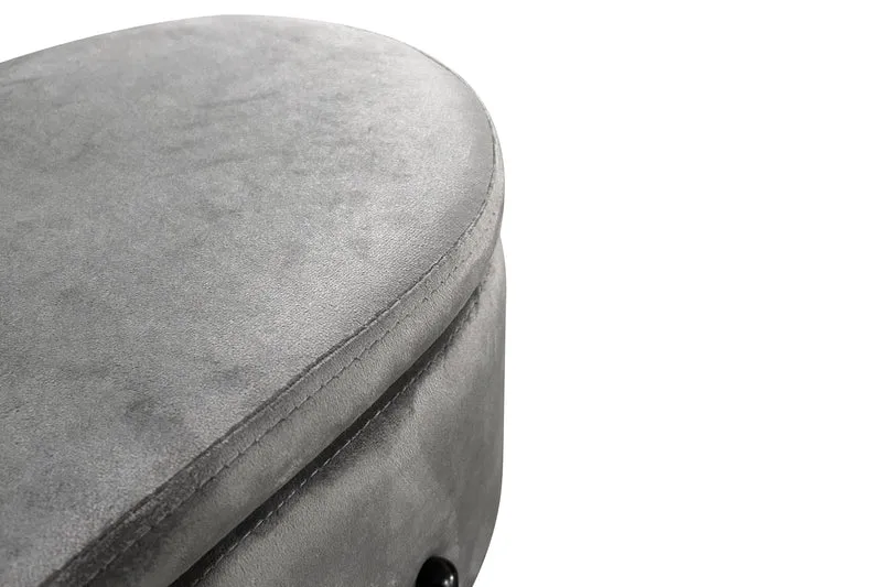 Bank NOVA / Samt dunkelgrün, grau oder schwarz / Metall schwarz pulverbeschichtet / Polsterbank mit Stauraum / B 95, H 42, T 37,5 cm