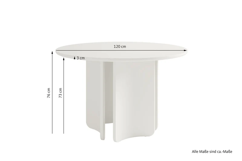 Esszimmertisch HARSTAD 120, Echtholzfurnier Eichefarbig Bianco, Eichefarbig Tobacco oder seidengrau