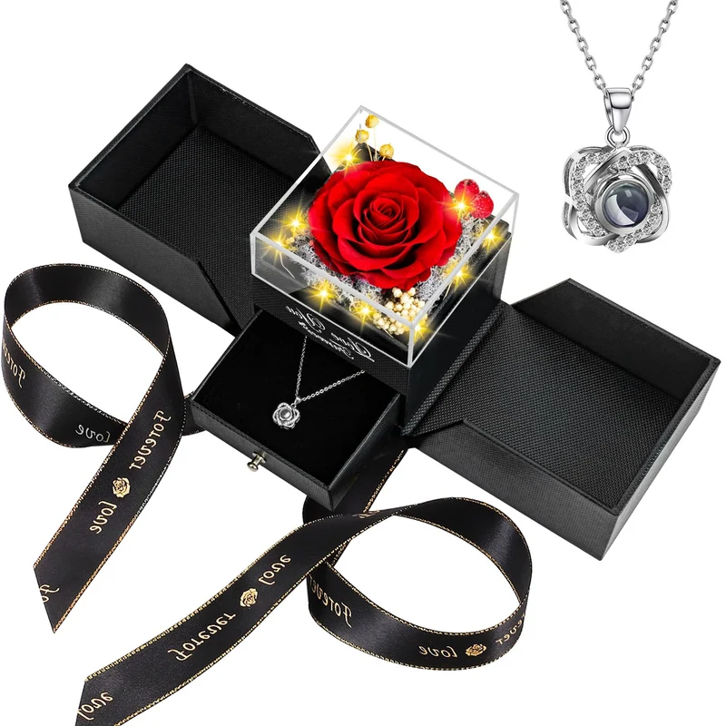 Preserved Black Real Rose-Eternal Flowers