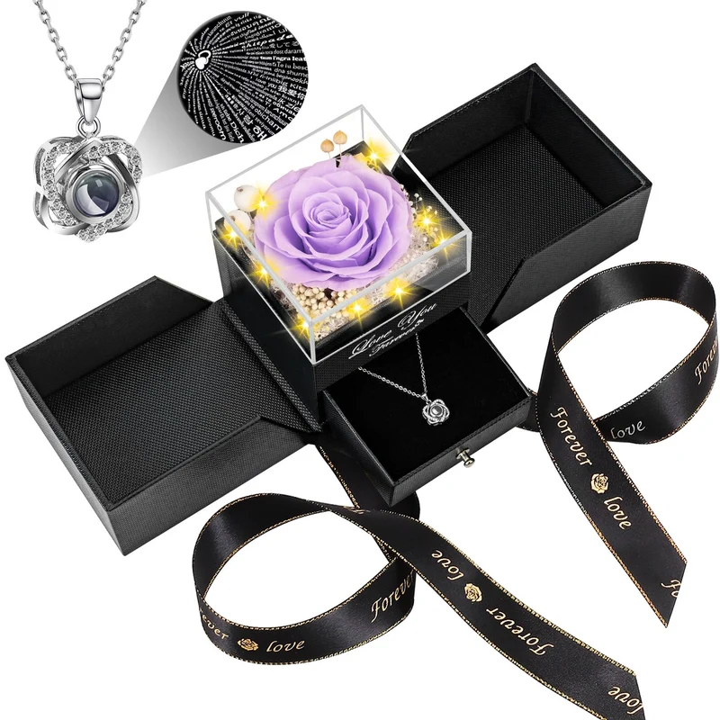 Preserved Black Real Rose-Eternal Flowers