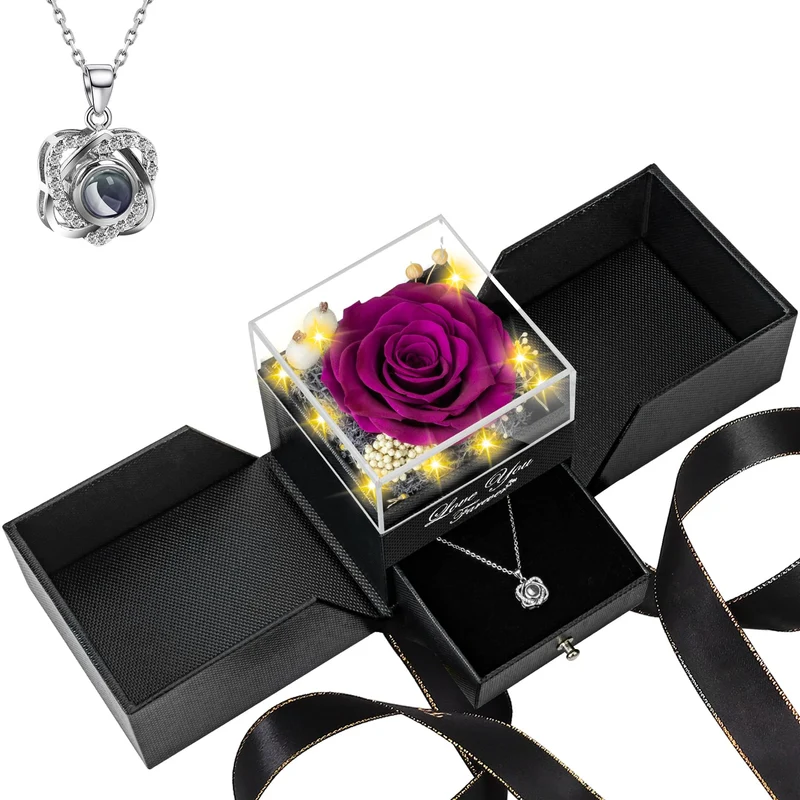Preserved Black Real Rose-Eternal Flowers
