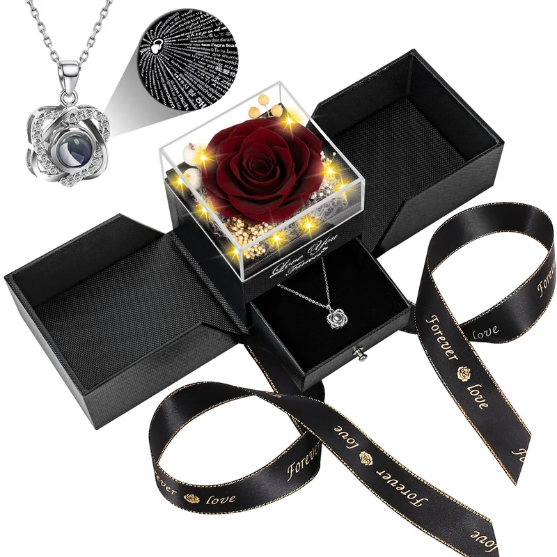 Preserved Black Real Rose-Eternal Flowers