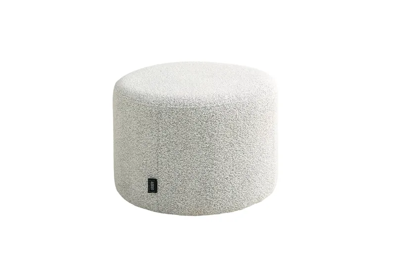 HOCKER ALVIK 01, Bezug in Bouclé grau/greige