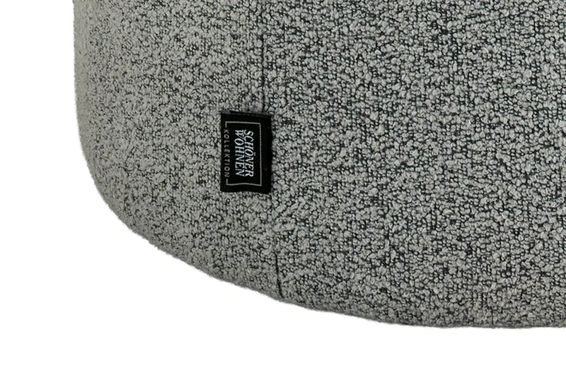 HOCKER ALVIK 01, Bezug in Bouclé grau/greige