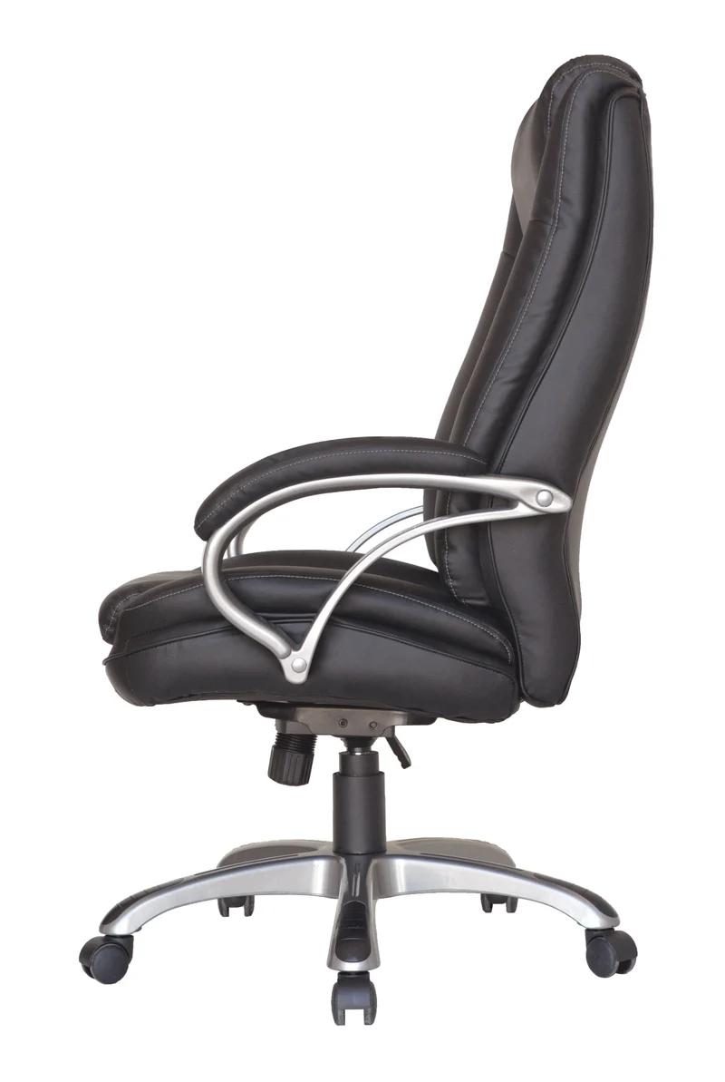 Chefsessel BRUNO-XXL/ bis 150 kg belastbar /Kunststoff anthrazit/ Wippmechanik mit Härtegradeinstellung/ Höhenverstellung/ Gebremste Sicherheitsrollen/ B 71,5 H 114-124 T 70,5 cm