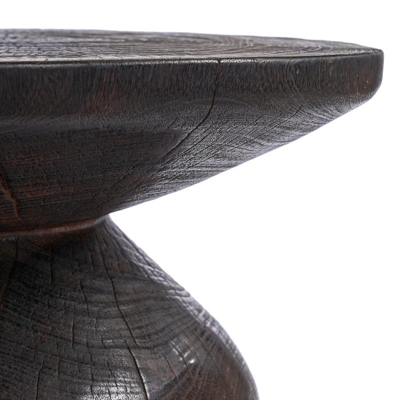Table d'appoint ronde en bois marron foncé 50x50x50cm Drumline - Bazar Bizar