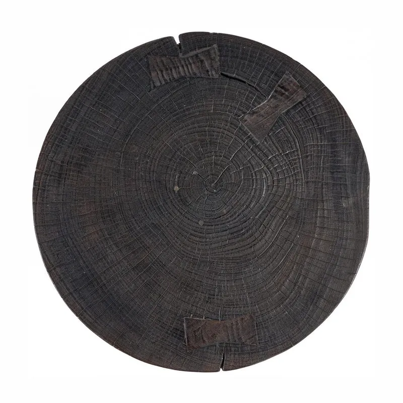 Table d'appoint ronde en bois marron foncé 50x50x50cm Drumline - Bazar Bizar