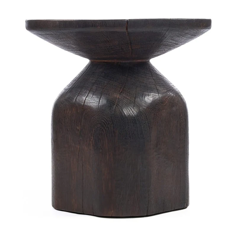 Table d'appoint ronde en bois marron foncé 50x50x50cm Drumline - Bazar Bizar