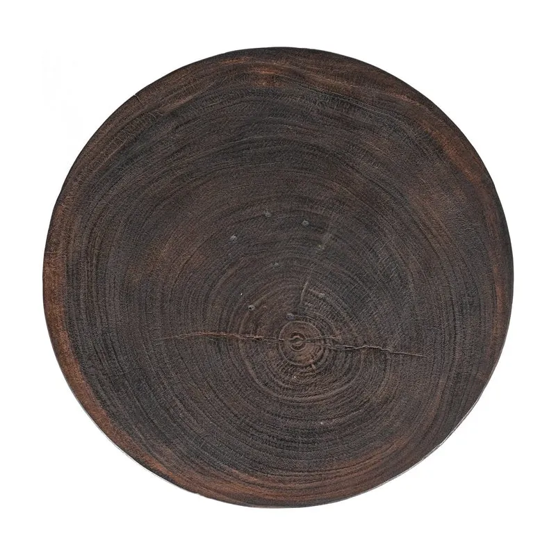Table d'appoint ronde en bois marron foncé 50x50x50cm Cone Alone - Bazar Bizar