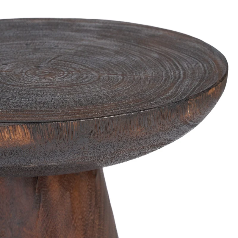 Table d'appoint ronde en bois marron foncé 50x50x50cm Cone Alone - Bazar Bizar