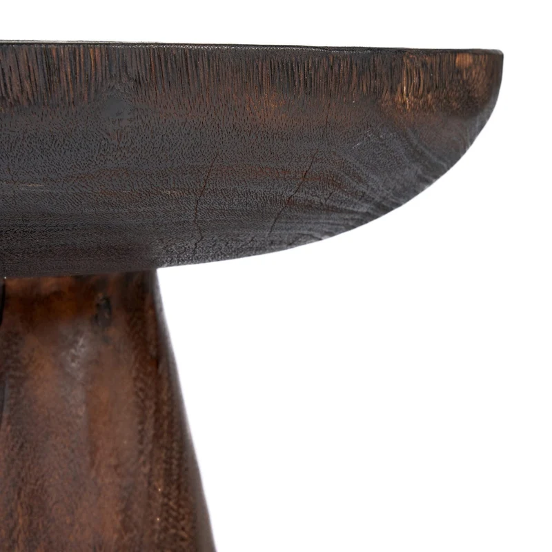 Table d'appoint ronde en bois marron foncé 50x50x50cm Cone Alone - Bazar Bizar