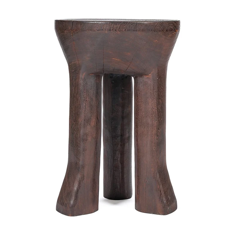 Table d'appoint ronde en bois marron foncé 40x40x60cm Java Tripod - Bazar Bizar