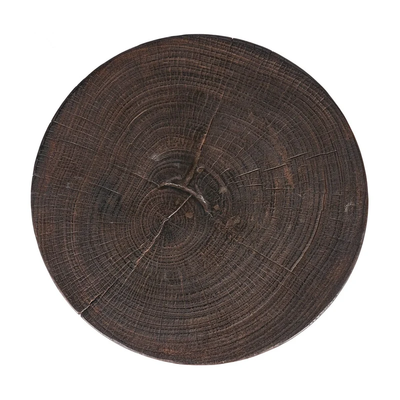Table d'appoint ronde en bois marron foncé 40x40x60cm Java Tripod - Bazar Bizar