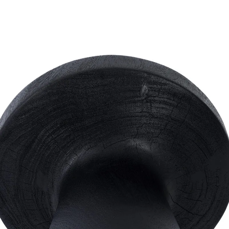 Table d'appoint ronde en bois de suar massif noir 40x40x60cm Fiji - Bazar Bizar