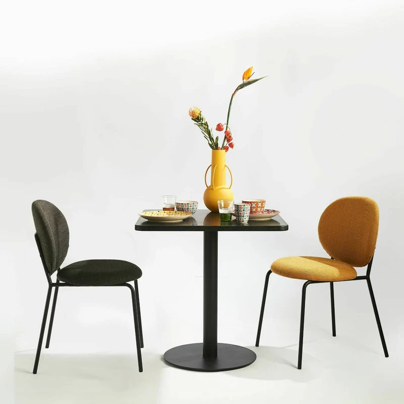 Chaise en métal et tissu gris Simply - Pols Potten