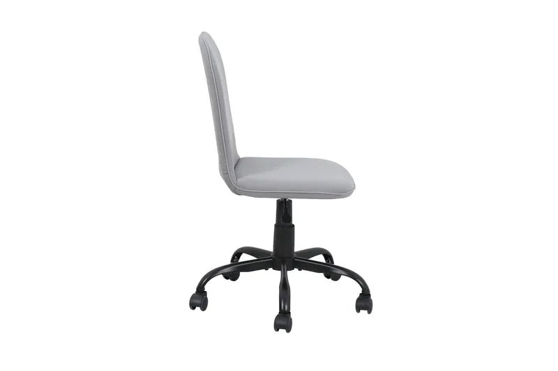 Bürostuhl TROLLY Drehstuhl / Kinderstuhl / Metall schwarz pulverbeschichtet / Bezug Webstoff pink oder hellgrau / klappbar / Sicherheitsdoppelrollen / Maße: B 42, H 85-95, T 54 cm