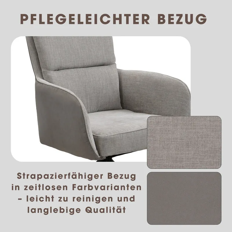 Stuhl 2-er Set TINO / Bezug Webstoff-Mikrofaser in schwarz oder hellgrau, Gestell in schwarz / 360° drehbar / Esszimmerstuhl / Küchenstuhl / B 62 x H 94 x T 70 cm