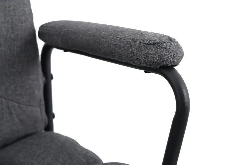 Chefsessel STING/ Gaming-Chair/ Metall schwarz pulverbeschichtet/ Webstoff grau/ Armlehnen gepolstert/ Wippmechanik/ Sicherheitsdoppelrollen / B 57, H 99-109, T 67 cm